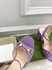 Gucci Women's Horsebit Sandal Purple 9.5/6.5cm - 5