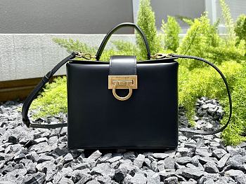 Salvatore Ferragamo Trifolio Box Bag Black 20x15x8cm