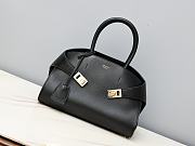 Ferragamo Black Hug Leather Handbag 31.5x19x22cm - 1