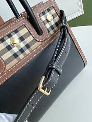 Burberry Vintage Check Small Canvas Black Brown 26x13.5x20cm - 5