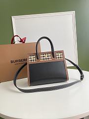 Burberry Vintage Check Small Canvas Black Brown 26x13.5x20cm - 4