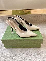 Gucci Signoria Slingback Pump White Patent Heel 10.5cm - 1