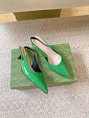 Gucci Signoria Slingback Pump Green Patent Heel 4.5cm - 1