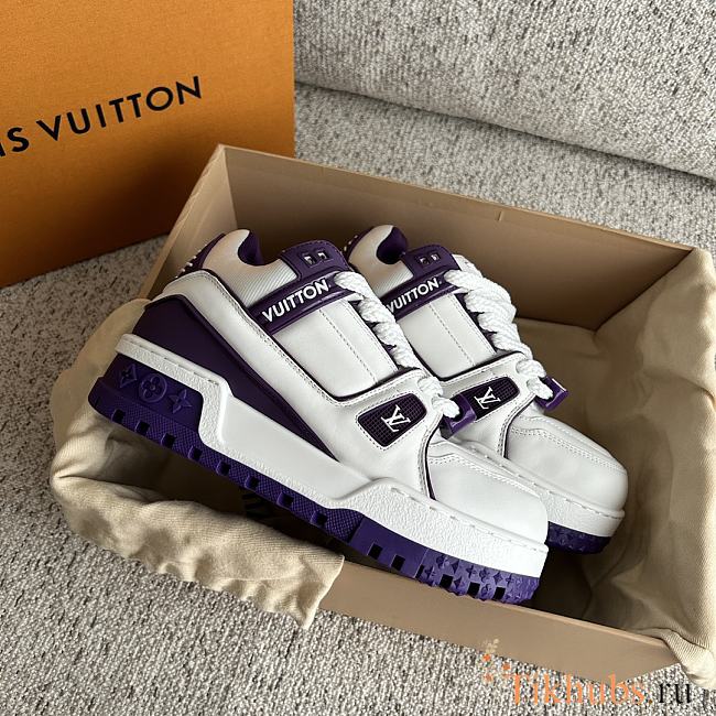 Louis Vuitton LV Trainer Maxi Sneaker White Purple - 1