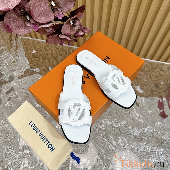 Louis Vuitton LV Isola Flat Mule White - 1