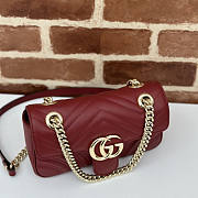 Gucci GG Marmont Mini Shoulder Bag Red Wine 22x13x6cm - 3