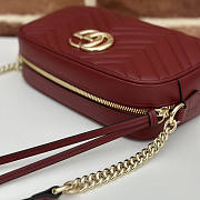 Gucci GG Marmont Small Shoulder Bag Red Wine 24x13x7cm - 2