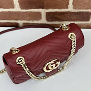 Gucci GG Marmont Small Shoulder Bag Red Wine 26x13x6cm - 4