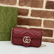 Gucci GG Marmont Super Mini Bag Red Wine 16.5x10x4.5cm - 1