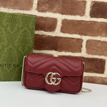 Gucci GG Marmont Super Mini Bag Red Wine 16.5x10x4.5cm