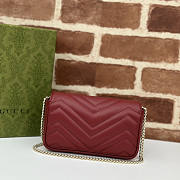 Gucci GG Marmont Super Mini Bag Red Wine 16.5x10x4.5cm - 2