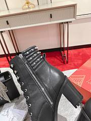 Christian Louboutin Black Leather Heel Combat Boots 7cm - 3