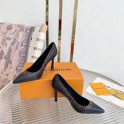 Louis Vuitton LV Signature Pumps Black Heel 10cm - 1