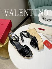Valentino Garavani Black Vlogo Wedge Sandal 9cm - 3