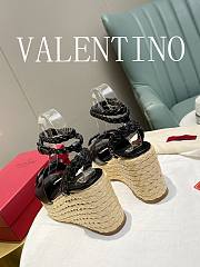Valentino Garavani Black Vlogo Wedge Sandal 9cm - 2