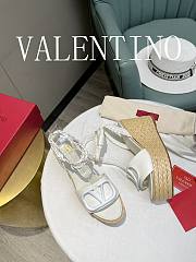 Valentino Garavani White Vlogo Wedge Sandal 9cm - 5