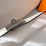 Hermes Kelly Belt White Silver 1.8cm - 5