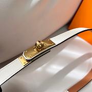 Hermes Kelly Belt White Gold 1.8cm - 5