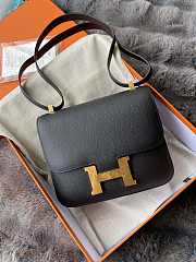 Hermes Epsom Leather Gold Lock Bag In Black 19 cm - 1