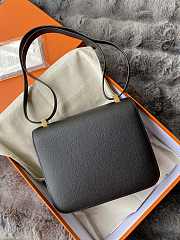 Hermes Epsom Leather Gold Lock Bag In Black 19 cm - 5