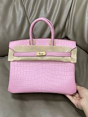 Hermes Birkin 25 Pink Crocodile Gold 25cm - 1