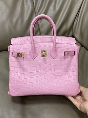 Hermes Birkin 25 Pink Crocodile Gold 25cm - 5