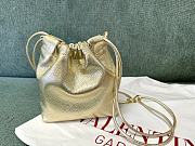 Valentino Vlogo Pouf Metallic Leather Mini Bucket Bag 20x17x8cm - 2