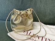 Valentino Vlogo Pouf Metallic Leather Small Bucket Bag 23x19x14cm - 1