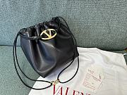 Valentino Vlogo Pouf Black Leather Small Bucket Bag 23x19x14cm - 4