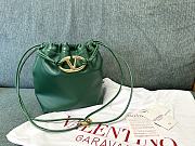 Valentino Vlogo Pouf Green Leather Small Bucket Bag 23x19x14cm - 1