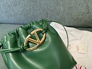 Valentino Vlogo Pouf Green Leather Small Bucket Bag 23x19x14cm - 5