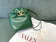 Valentino Vlogo Pouf Green Leather Small Bucket Bag 23x19x14cm - 2