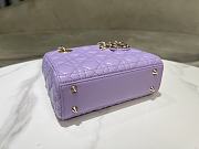 Dior Small Lady Bag Purple Gold 20cm - 4
