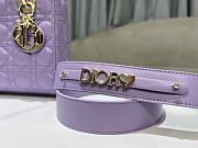 Dior Small Lady Bag Purple Gold 20cm - 5