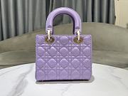 Dior Small Lady Bag Purple Gold 20cm - 6