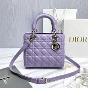 Dior Medium Lady Bag Purple Gold 24cm - 1