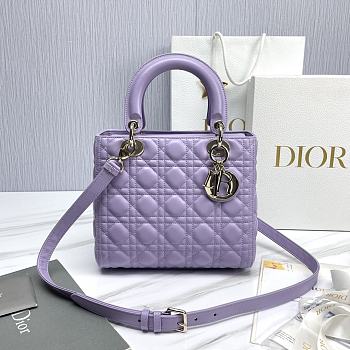 Dior Medium Lady Bag Purple Gold 24cm