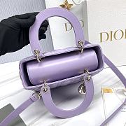 Dior Medium Lady Bag Purple Gold 24cm - 6