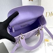 Dior Medium Lady Bag Purple Gold 24cm - 4