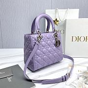 Dior Medium Lady Bag Purple Gold 24cm - 3