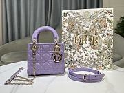 Dior Mini Lady Bag Purple Gold 17cm - 1