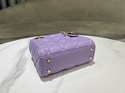 Dior Mini Lady Bag Purple Gold 17cm - 5