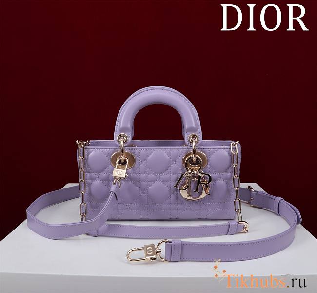 Dior Small Lady D-joy Bag Purple 22x12x6.5cm - 1