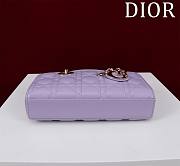 Dior Small Lady D-joy Bag Purple 22x12x6.5cm - 6