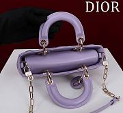 Dior Small Lady D-joy Bag Purple 22x12x6.5cm - 5