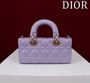 Dior Small Lady D-joy Bag Purple 22x12x6.5cm - 4