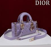 Dior Small Lady D-joy Bag Purple 22x12x6.5cm - 3