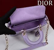 Dior Small Lady D-joy Bag Purple 22x12x6.5cm - 2