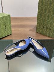 Gucci Signoria Ballet Flat Blue - 4