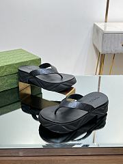 Gucci Black Logo Rubber Platform Sandal - 1